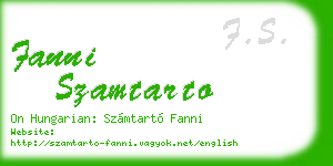 fanni szamtarto business card